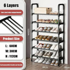 Multi-layers Metal Shoe Rack Space Saving Shoes Organizer Cabinets Simple Shoe Rack Cabinet Multi Functional Black Storage Racks
