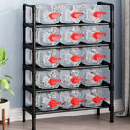 Multi-layers Metal Shoe Rack Space Saving Shoes Organizer Cabinets Simple Shoe Rack Cabinet Multi Functional Black Storage Racks
