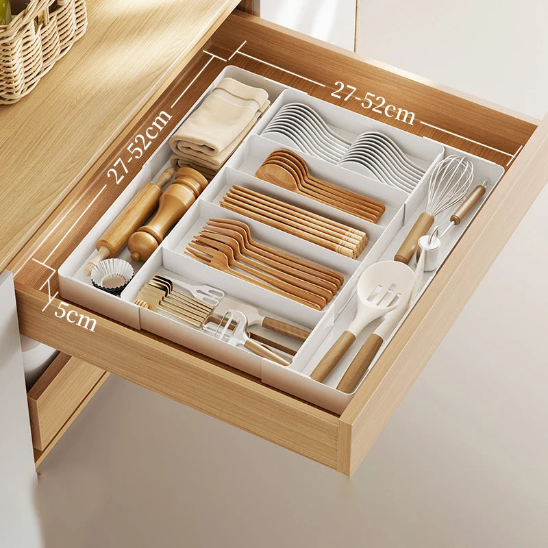 Expandable Drawer Organizer Versatile Adjustable Organizer Cutlery Tray For Kitchen Drawer Spoons Forks Knives Cutlery Holder
