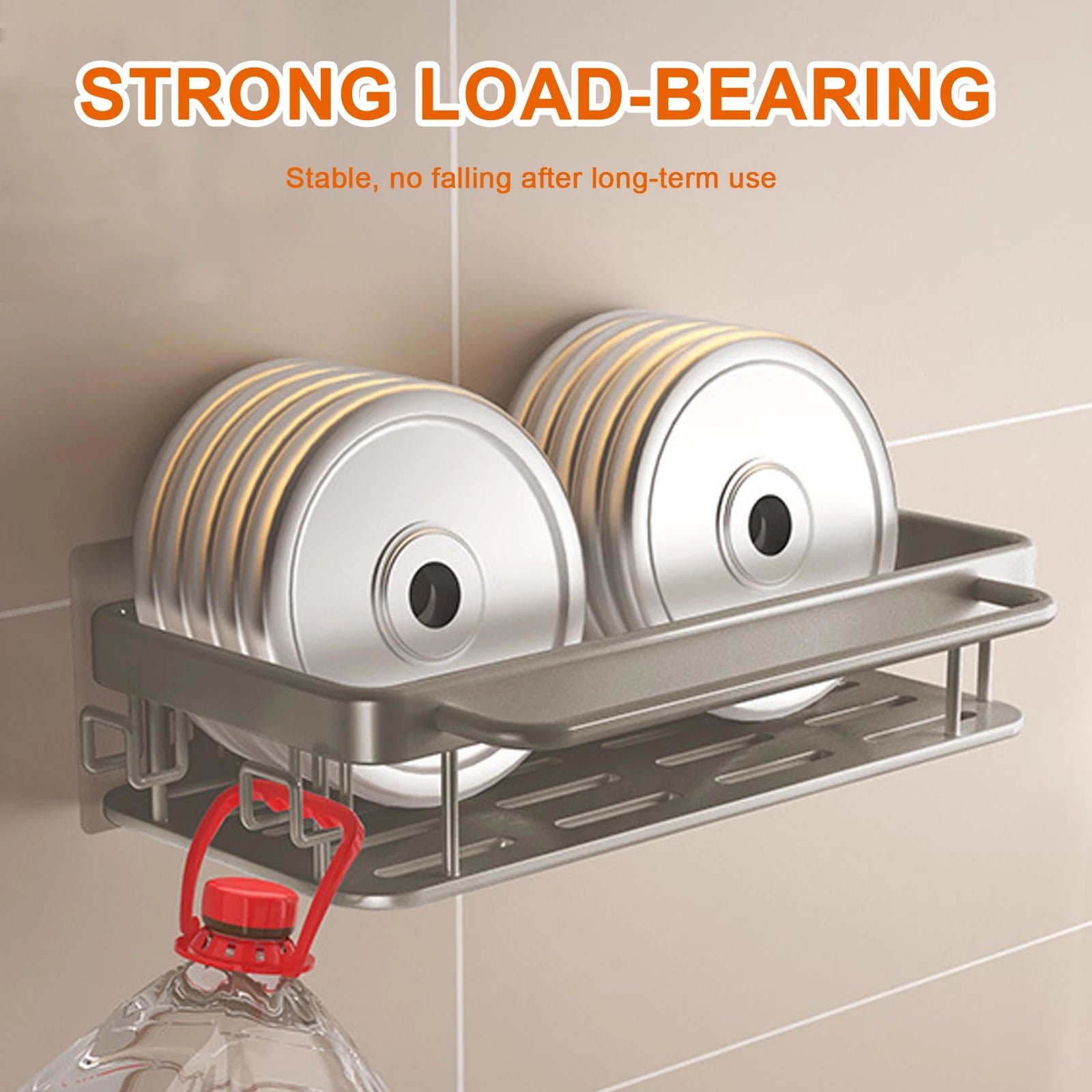 Wall Mount Kitchen Rack Storage Kitchen Sink Drainer Sponge Holder Kitchen Soap Rack No Drill Shelf  Kitchen Organization